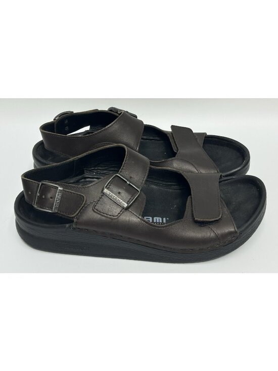 Birkenstock Tatami Nebraska Sandals Men’s 12 EU 45 Brown Leather Buckle Strap main image 2